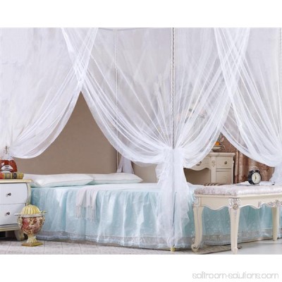 Yaheetech White 4 Corner Post Bed Canopy Mosquito Net Full Queen King Size Netting Bedding